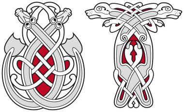 Set of celtic animals design elements clipart