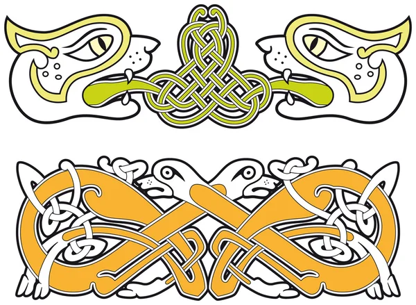 Набор элементов дизайна кельтских животных — стоковый вектор