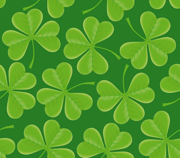 Saint Patrick Dag Naadloze Klaverbladknoop Shamrock Textuur Groene Achtergrond — Stockvector