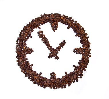 Coffee beans conventionalized to clock clipart