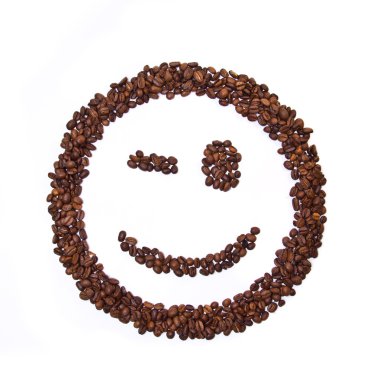 Smile shaped coffee beans clipart