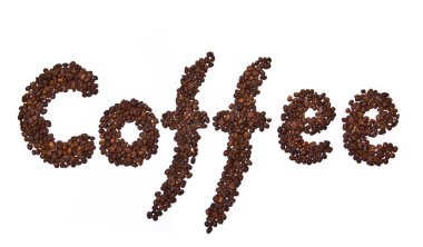 kahve kahve çekirdekleri tarafından yazılmış kelime