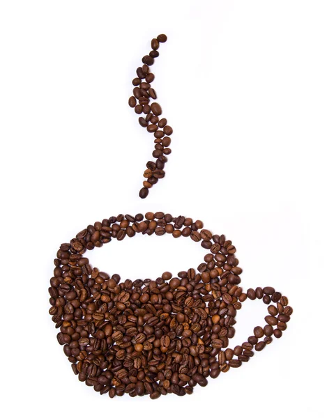 Chicchi di caffè a forma di tazza — Foto Stock