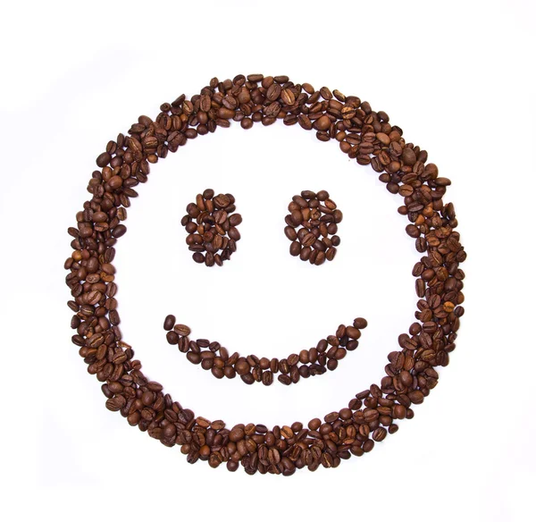 Şeklinde bir gülümseme kahve çekirdekleri — Stok fotoğraf