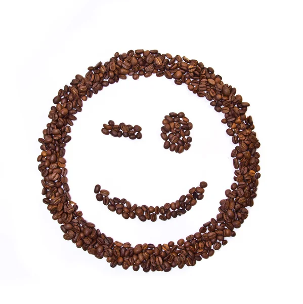 Şeklinde bir gülümseme kahve çekirdekleri — Stok fotoğraf