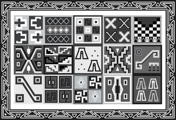 Set of ancient american indian patterns — Stock Vector