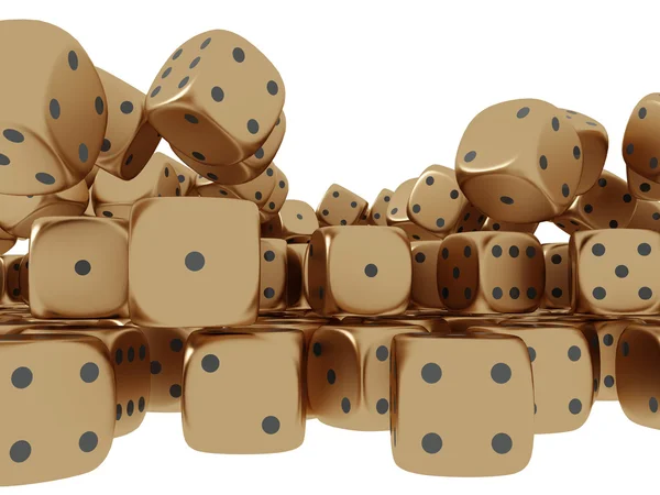 Zlatá hrací kostky — Stock fotografie