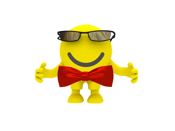 The smiley in a glasses and bow-tie — Stock Photo, Image