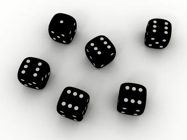 Black playing dice — Stock Photo, Image