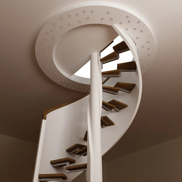 Odasında yuvarlak merdiven — Stok fotoğraf