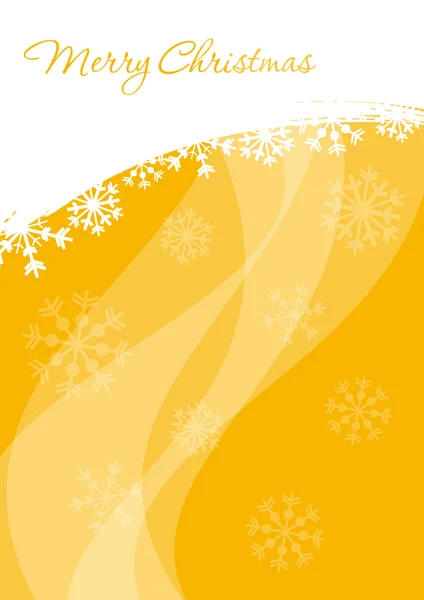 Fundo de Natal amarelo com a imagem de flocos de neve — Vetor de Stock