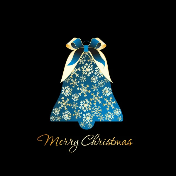 黒いクリスマス手ベルと抽象的な背景 — ストックベクタ