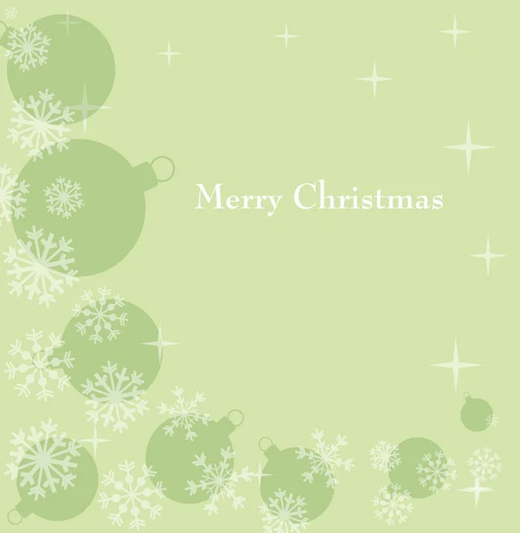 Fond vert festif avec flocon de neige et balle — Image vectorielle