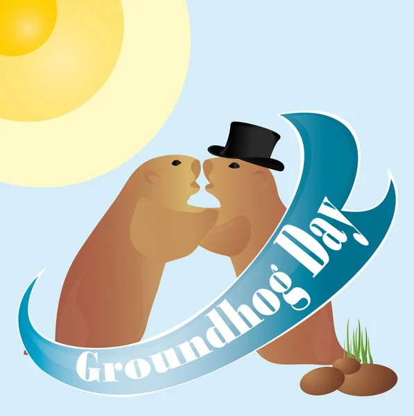 Holiday Groundhog Day — Stock Vector