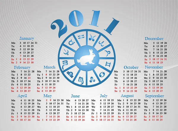カレンダー 2011 年 — ストックベクタ