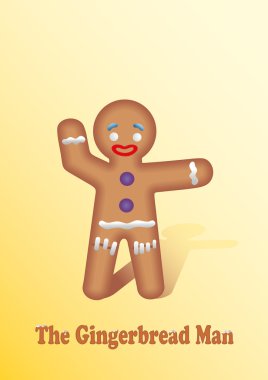 Vector illustration of gingerbread man clipart