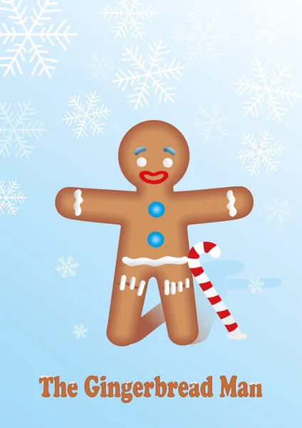 Vector illustration of gingerbread man — Stock Vector