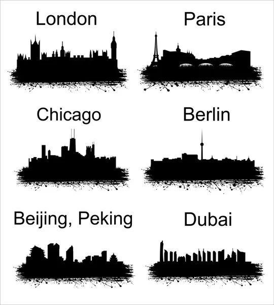 Popular world cities — Stock Vector