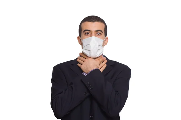 Man met een masker op de mond — Stockfoto