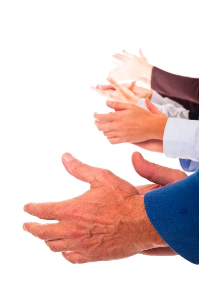 Hands Clapping on White Background — Stock Photo, Image