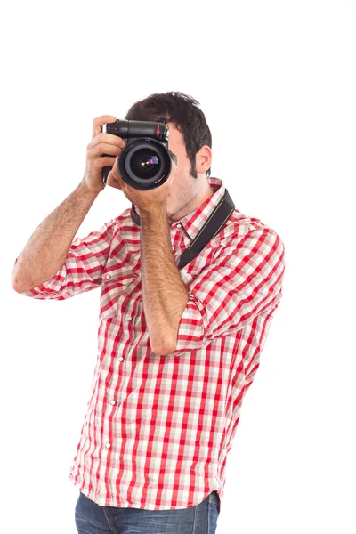 Ung fotograf tar bilder — Stockfoto