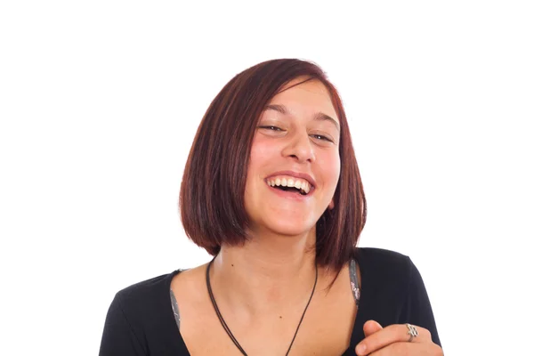 웃고 있는 젊은 여인의 초상화 — 스톡 사진