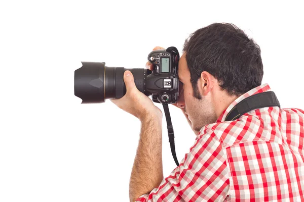 Jovem Fotógrafo Tirar Fotos — Fotografia de Stock