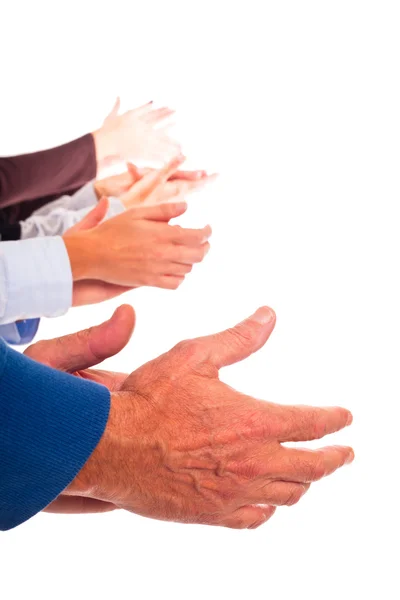 Hands Clapping White Background — Stock Photo, Image
