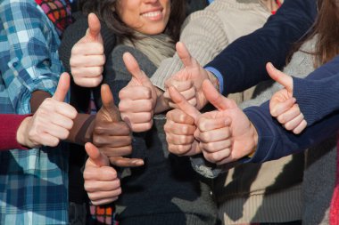 Multiracial Thumbs Up clipart