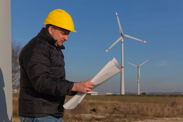 Technicus Ingenieur Wind Turbine Power Generator Station — Stockfoto
