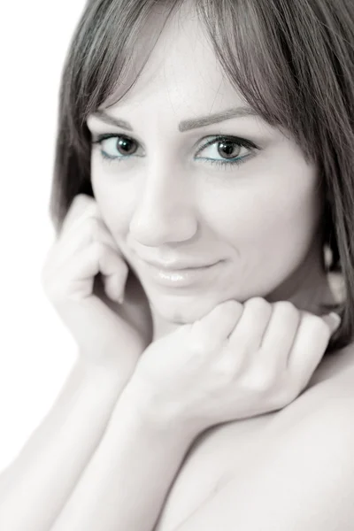 美しい若い女性の肖像画 高いキー — ストック写真