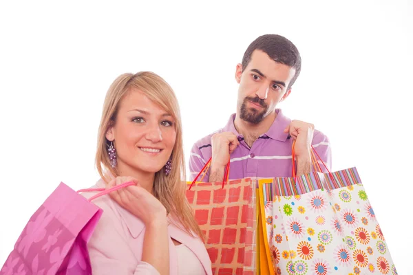 Young Couple with Shopping Bags — Stock Photo, Image