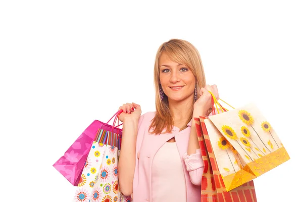 Beautiful Girl with Shopping Bags Stock Photo