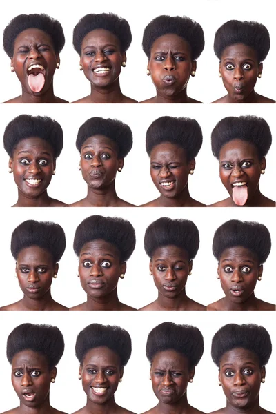 Hermoso retrato de mujer negra, imagen múltiple —  Fotos de Stock