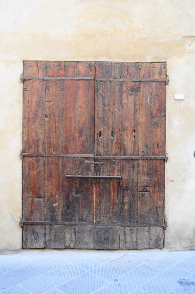 Close-up Image Of Brown Wooden Ancient Italian Door