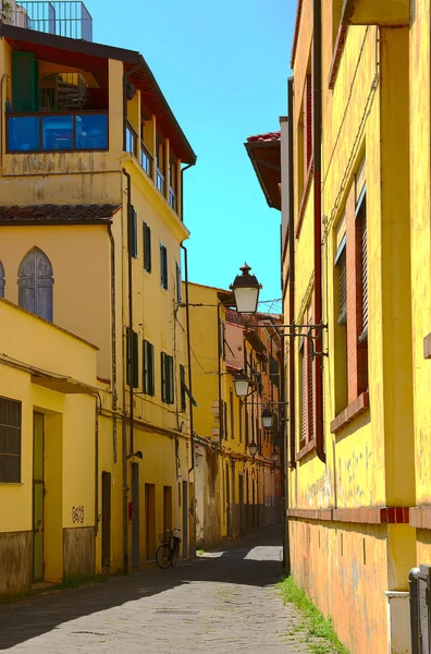 Narrow Alley Dengan Bangunan Lama Kota Pisa Italia — Stok Foto