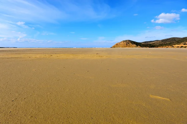 Barra Areia Extensa Durante Maré Baixa Ilha Rhodes — Fotografia de Stock