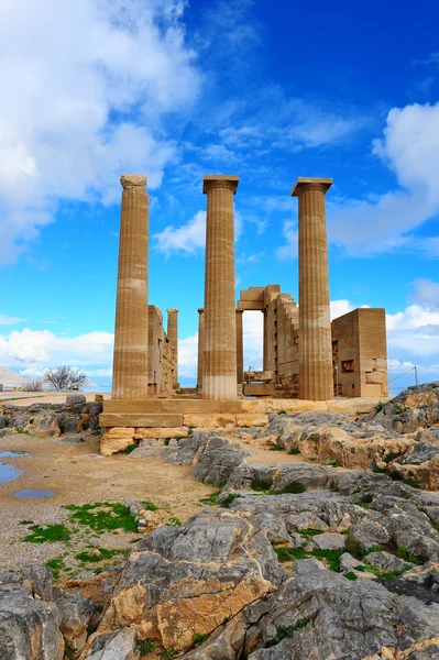 Ancien Temple Sur Plage Île Grecque Rhodes — Photo