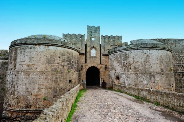 Burg Der Ritter Auf Rhodos Griechenland — Stockfoto