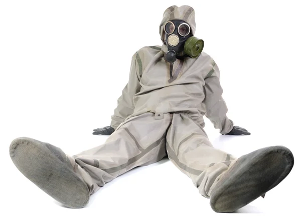 Άτομο στις σουίτες χημικής προστασίας — Φωτογραφία Αρχείου