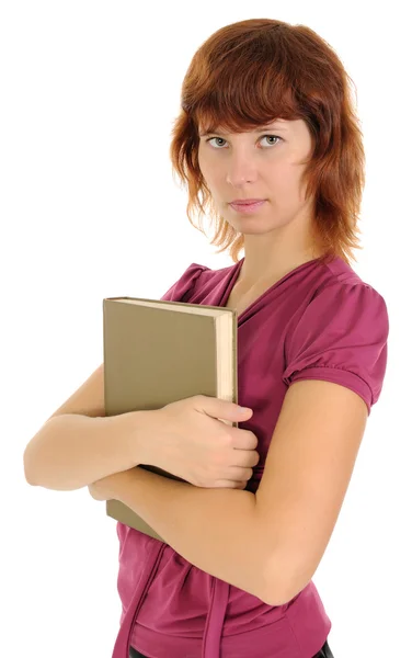 A jovem mulher com livro — Fotografia de Stock
