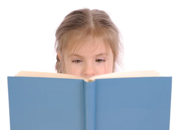Meisje met open boek — Stockfoto