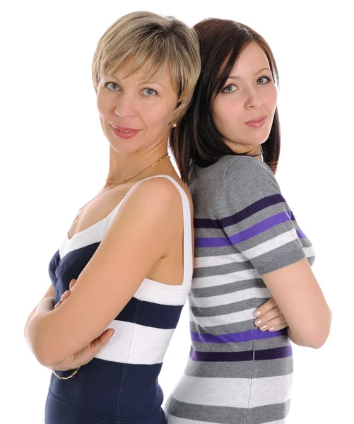 The mature blonde and young brunette. — Stock Photo, Image