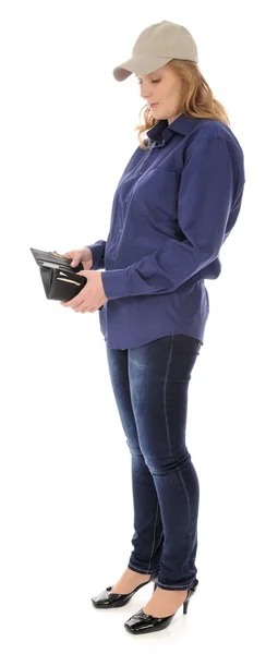 Kvinnan med plånbok — Stockfoto