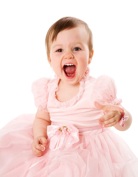 Смеющаяся маленькая девочка — стоковое фото