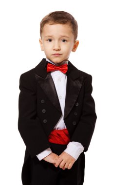 Boy wearing tuxedo clipart