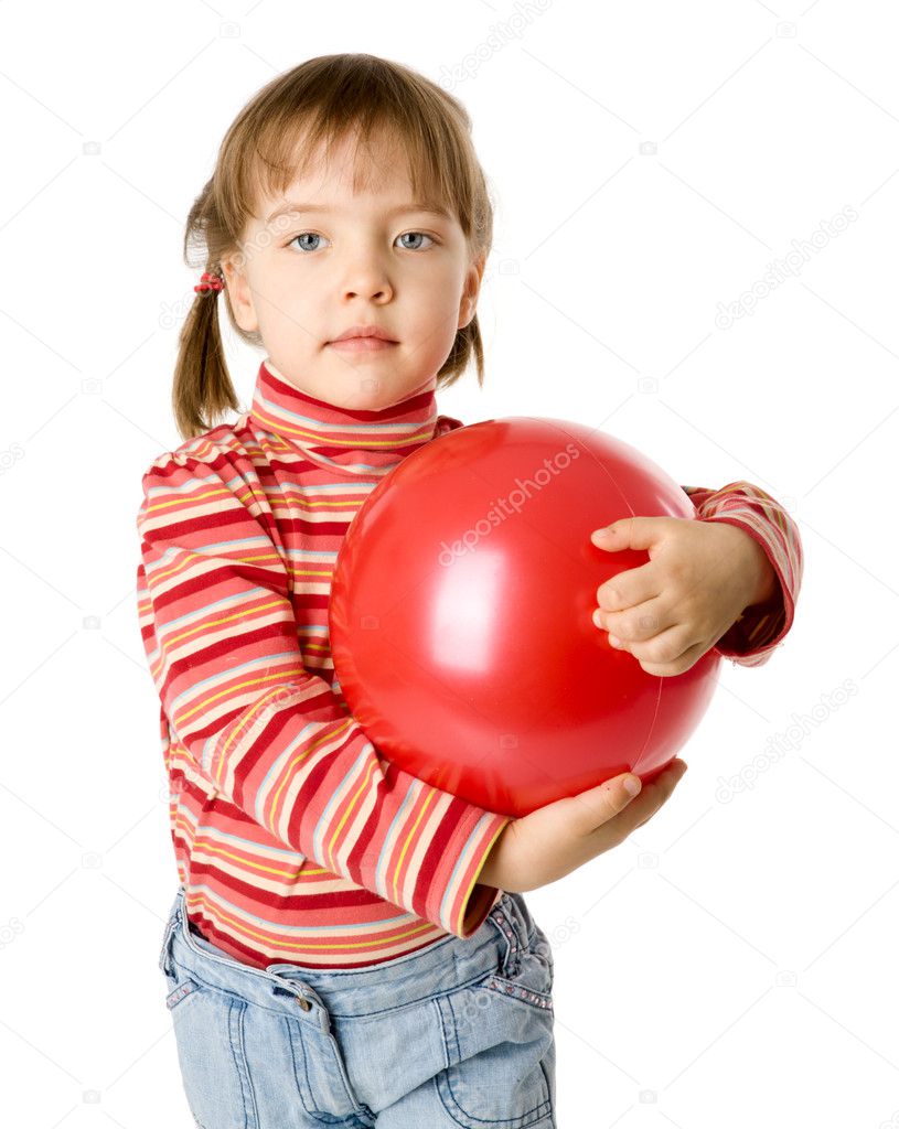 Girl holding ball — Stock Photo © olgasweet 4715382
