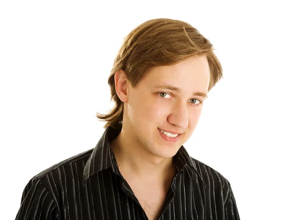 Young Man Wearing Casual Closes Smiling Isolated White — Stock Photo, Image
