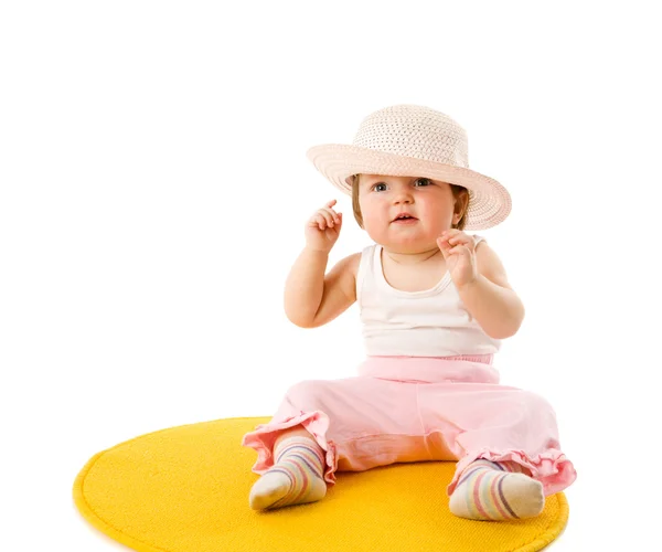 Dítě nosí panama — Stockfoto