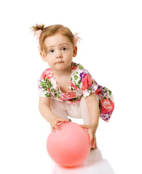 Girl with balloon — Stock Photo, Image